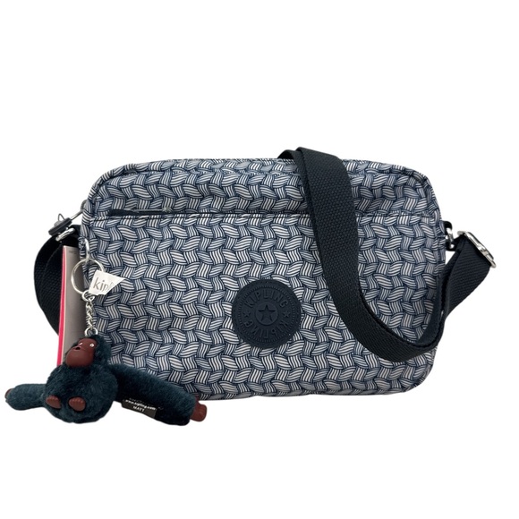 Kipling Handbags - NWT Kipling  Damian Crossbody Shoulder Bag Navy White Adjustable Strap
